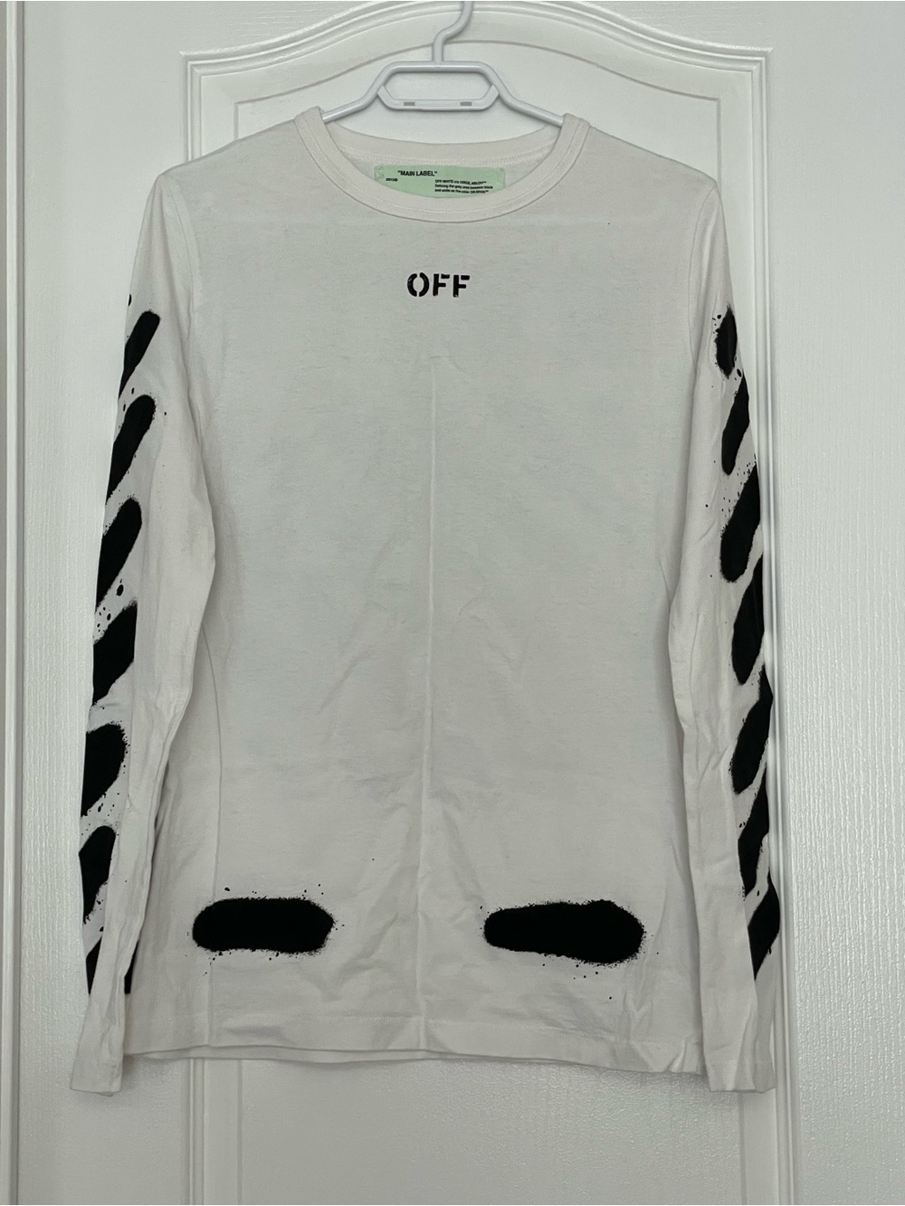 Off-White White Crewneck Tee with Black 'OFF' Chest Print